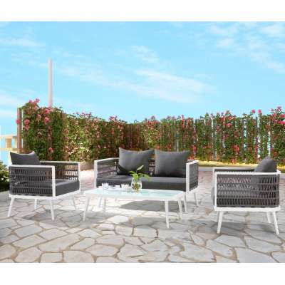 2019 Popular Outdoor Aluminum Furniture /Fashion Rope woven Sofa Sets with high quality